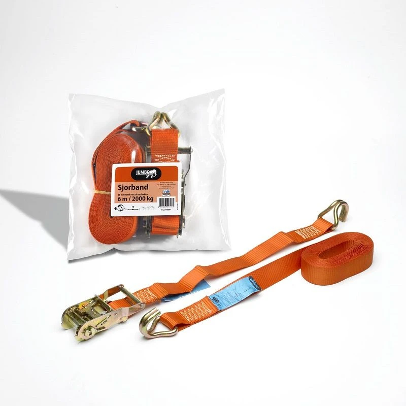 Spanband Met Ratel + 2 J-haken - 35mmx6m / 2000kg 1 Spanband Met Ratel + 2 J-haken - 35mmx6m / 2000kg